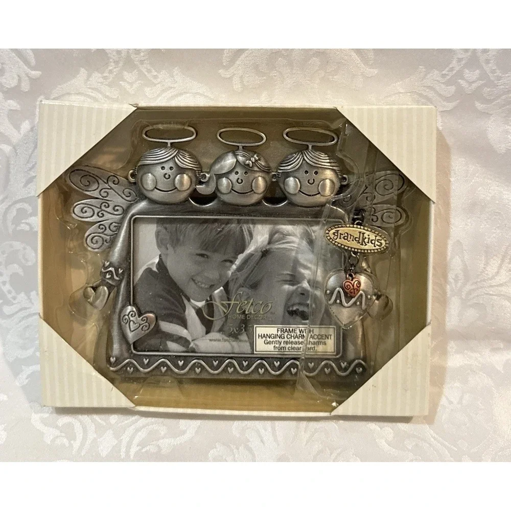 Fetco Grandkids Picture Frame Little Angels Hanging Charms Holds 5